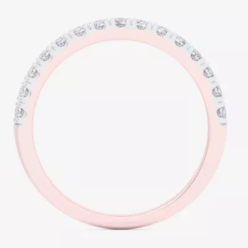 (G-H / Vs1-Vs2) Womens 4MM 3/4 CT. T.W. Lab Grown White Diamond 10K Gold Anniversary Band