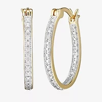 Sparkle Allure Diamond Accent 18K Gold Over Brass Round Hoop Earrings
