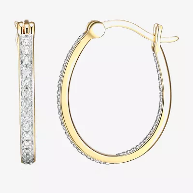 Sparkle Allure Diamond Accent 18K Gold Over Brass Round Hoop Earrings