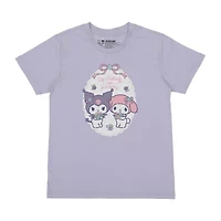 Womens Kuromi Plush Crew Neck Short Sleeve 2-pc. Pajama Sets
