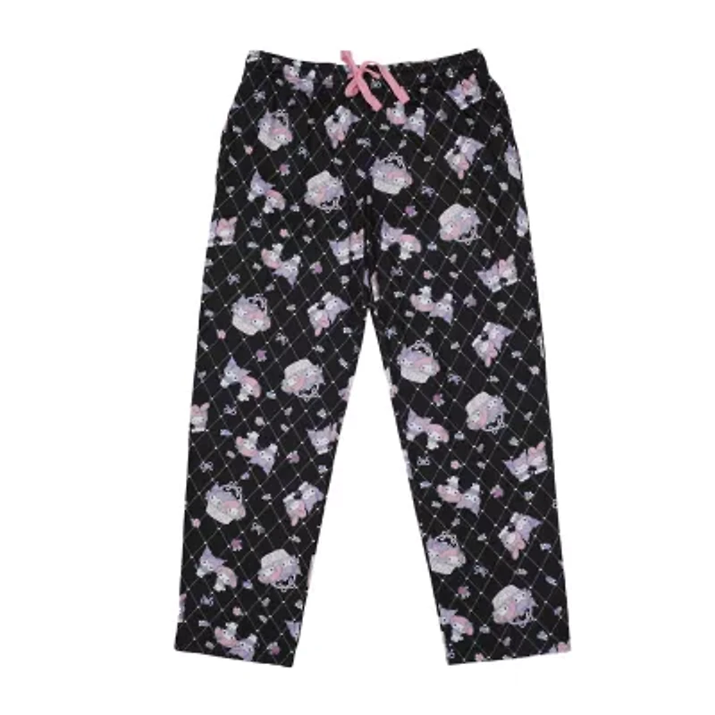 Womens Kuromi Plush Crew Neck Short Sleeve 2-pc. Pajama Sets