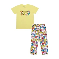 Little Miss Womens Plush Crew Neck Short Sleeve 2-pc. Pajama Sets