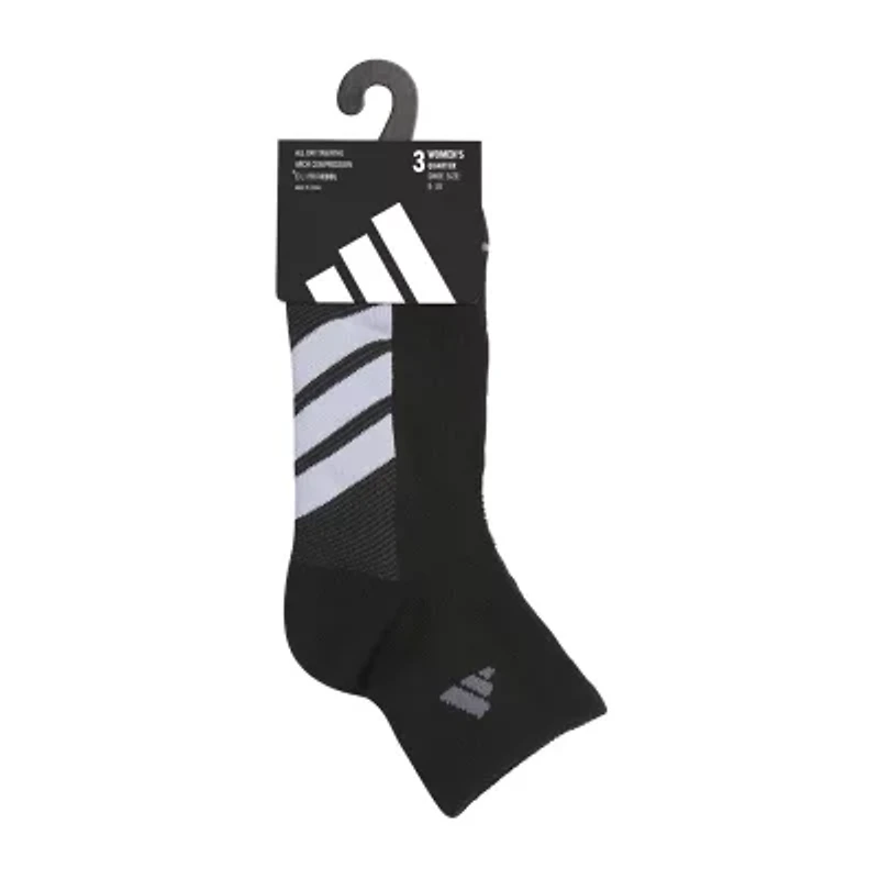 adidas All Day Training Womens Multi-Pack 3 Pair Quarter Ankle Socks