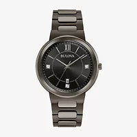 Bulova Diamond Mens Gray Stainless Steel Bracelet Watch 98d162