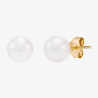Certified Sofia™ 10K Gold 6-6.5mm Cultured Freshwater Pearl Stud Earrings