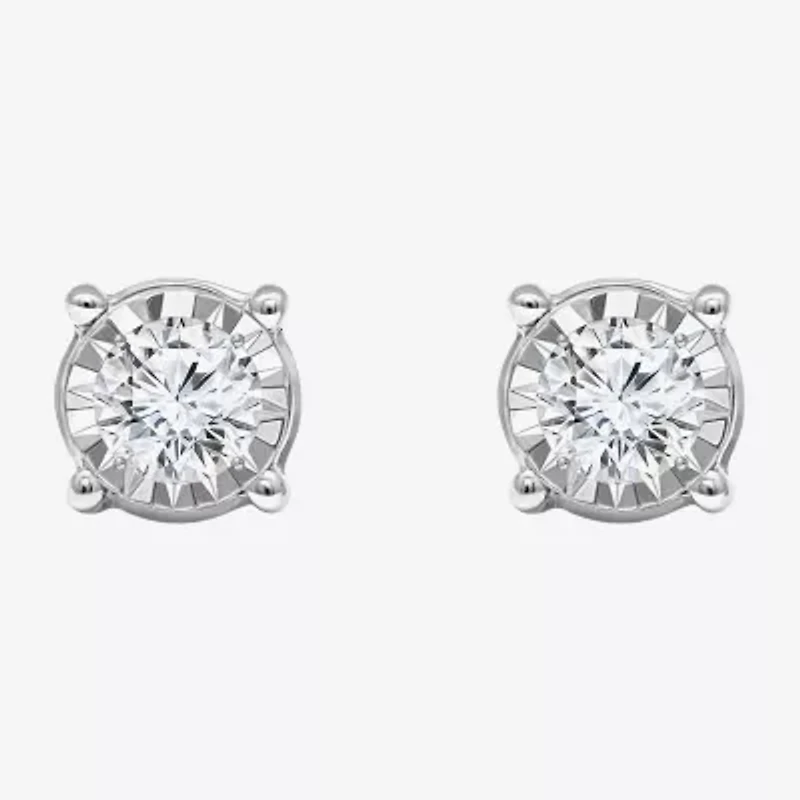 Tru Miracle 1 CT. T.W. Natural Diamond Round Stud Earrings 14K Gold