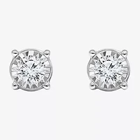 Tru Miracle 1 CT. T.W. Natural Diamond Round Stud Earrings 14K Gold
