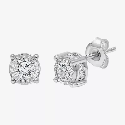 Tru Miracle 1 CT. T.W. Natural Diamond Round Stud Earrings 14K Gold