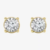 Tru Miracle 1 CT. T.W. Natural Diamond Round Stud Earrings in 14K Gold