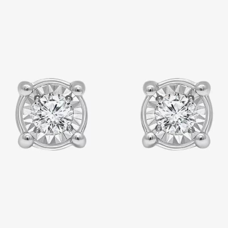 TruMiracle 1/2 CT. T.W. Natural Diamond 10K or 14K Gold Round Stud Earrings