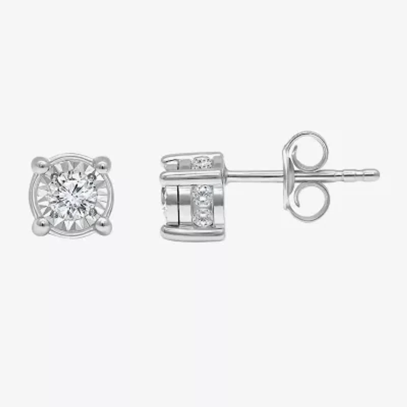 TruMiracle 1/2 CT. T.W. Natural Diamond 10K or 14K Gold Round Stud Earrings