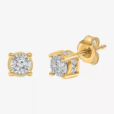 TruMiracle 1/2 CT. T.W. Natural Diamond 10K or 14K Gold Round Stud Earrings