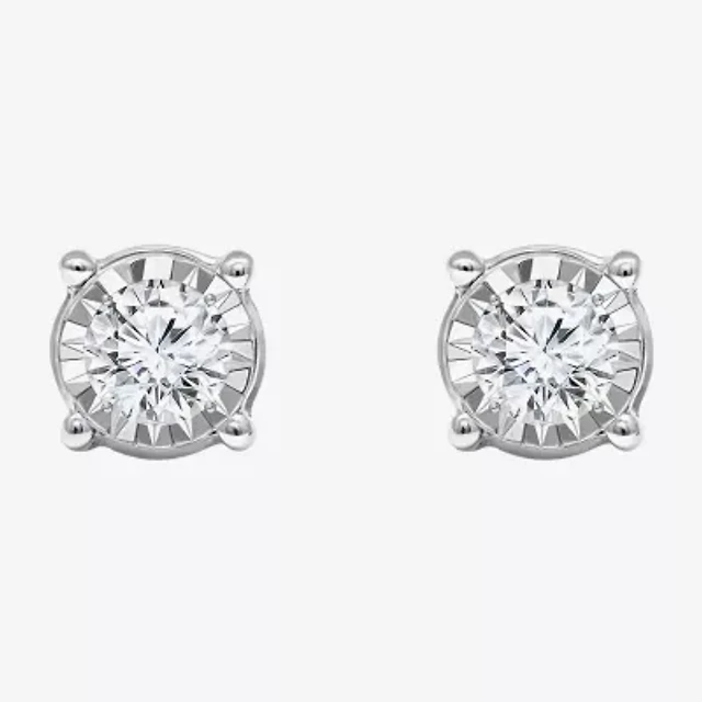 Tru Miracle 1 CT. T.W. Lab Grown White Diamond 10K Gold 6.8mm Round Stud Earrings