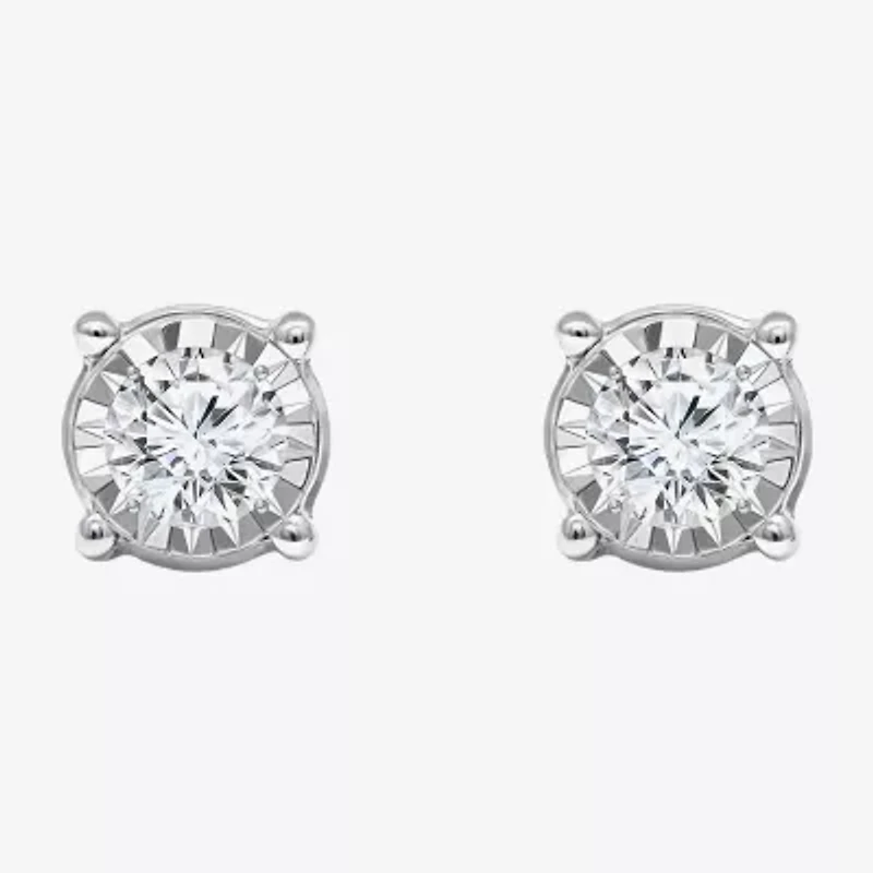 Tru Miracle 1 CT. T.W. Lab Grown White Diamond 10K Gold 6.8mm Round Stud Earrings