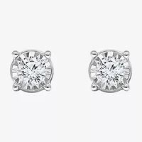 Tru Miracle 1 CT. T.W. Lab Grown White Diamond 10K Gold 6.8mm Round Stud Earrings