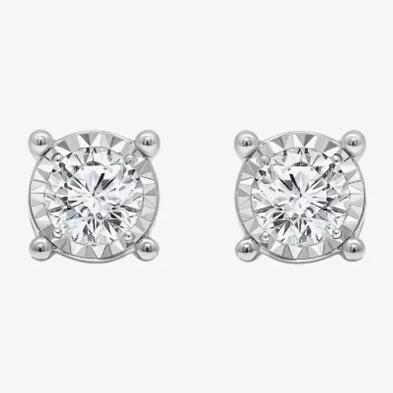 Tru Miracle 1 1/2 CT. T.W. Lab Grown White Diamond 10K Gold 6.7mm Round Stud Earrings