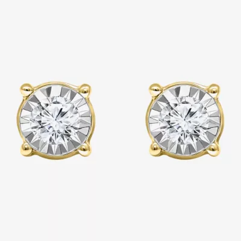 Tru Miracle 1 CT. T.W. Lab Grown White Diamond 10K Gold 6.8mm Round Stud Earrings