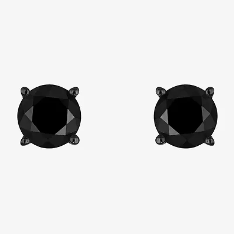 1 CT.T.W. Color-Enhanced Black Diamond Studs 10K White Gold