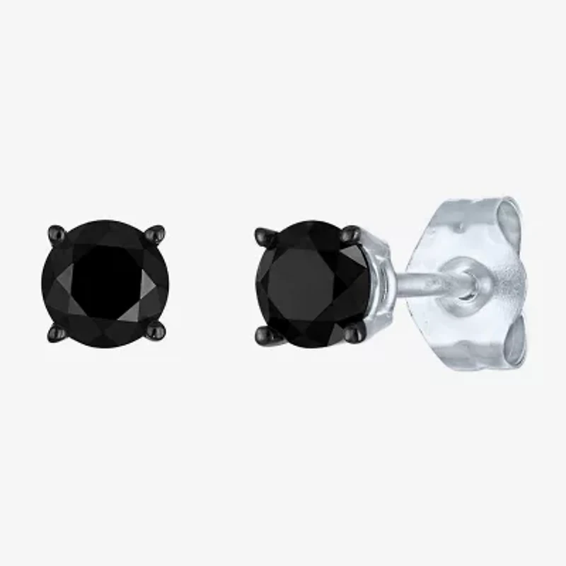 1 CT.T.W. Color-Enhanced Black Diamond Studs 10K White Gold