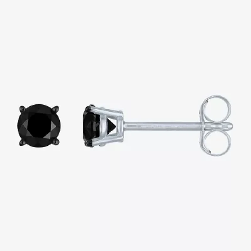 1 CT.T.W. Color-Enhanced Black Diamond Studs 10K White Gold