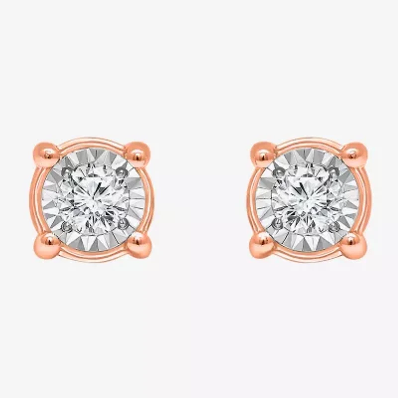 TruMiracle 1/2 CT. T.W. Natural Diamond 10K or 14K Gold Round Stud Earrings