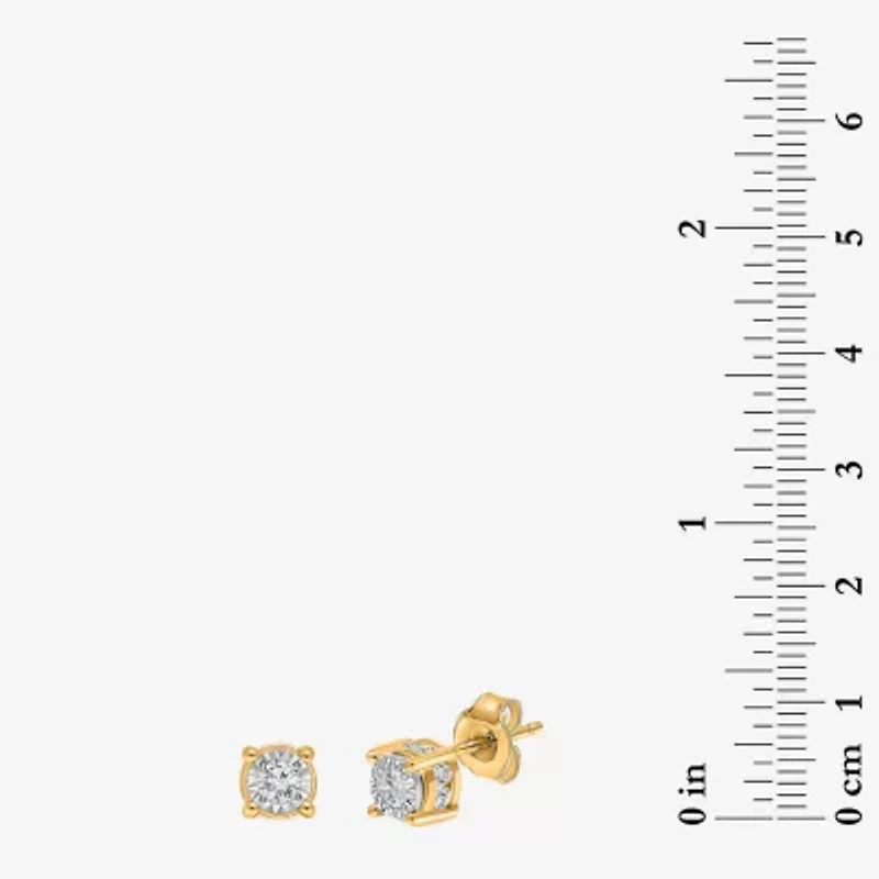 Tru Miracle 1/2 CT. T.W. Lab-Grown White Diamond 10K Gold 5.8mm Stud Earrings
