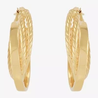 Mia Oro Womens 14K Gold 30mm Round Hoop Earrings