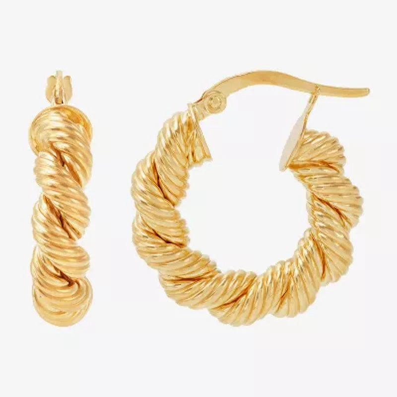 Mia Oro Womens 14K Gold 22mm Round Hoop Earrings
