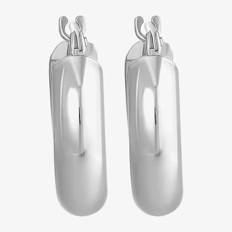 14K White Gold Hoop Earrings