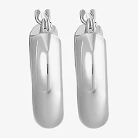 14K White Gold Hoop Earrings