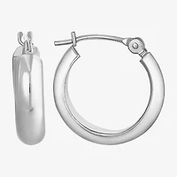 14K White Gold Hoop Earrings