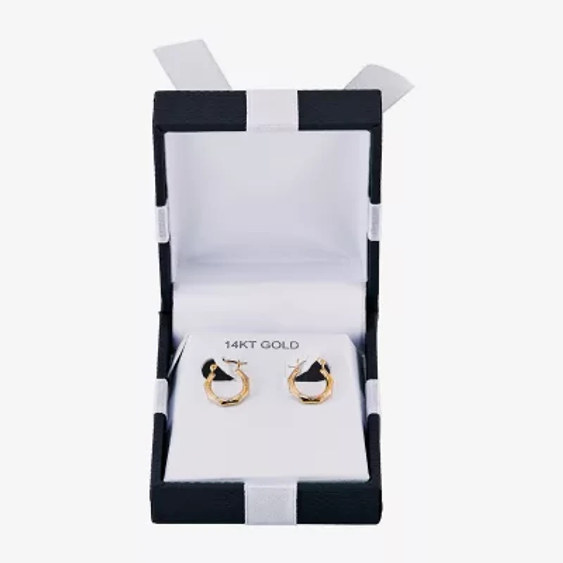 Womens 14K Gold 11.5mm Round Hoop Earrings