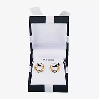 Womens 14K Gold 14.5mm Heart Hoop Earrings