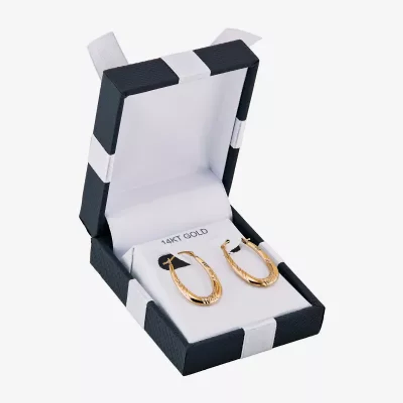 Womens 14K Gold 15.8mm Round Hoop Earrings