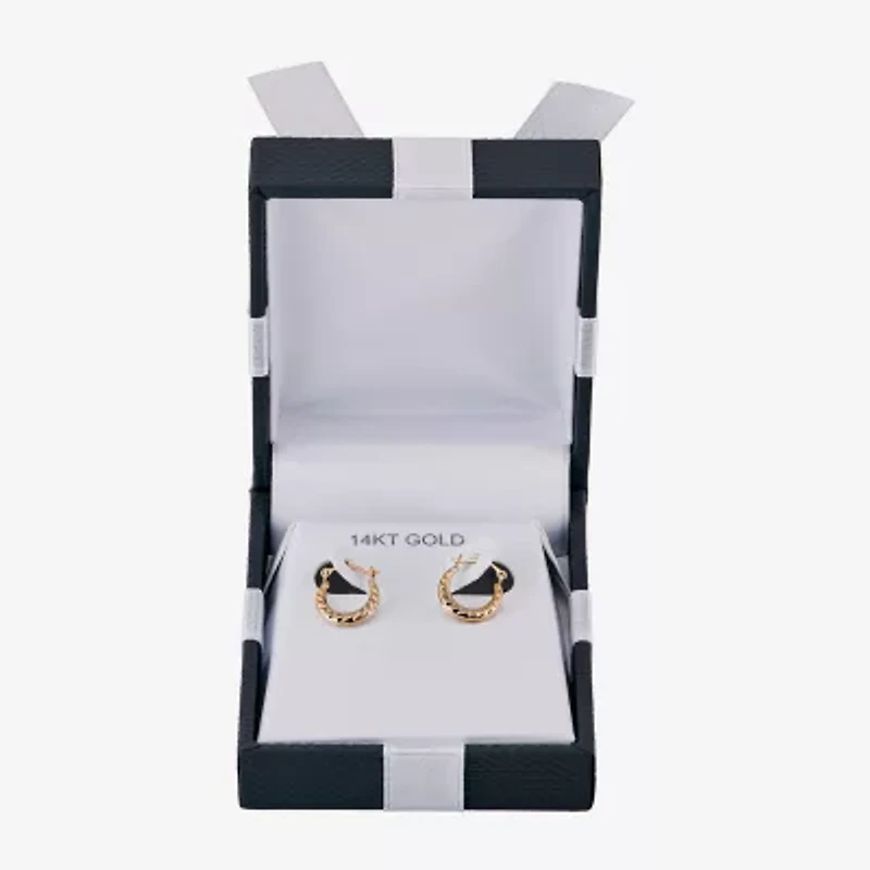 Womens 14K Gold 10.7mm Round Hoop Earrings