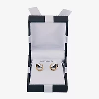 Womens 14K Gold 10.7mm Round Hoop Earrings