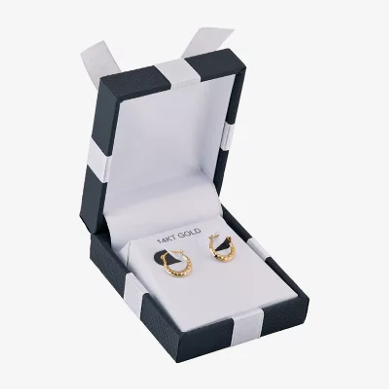 Womens 14K Gold 10.7mm Round Hoop Earrings