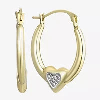 Womens 14K Two Tone Gold 17mm Round Hoop Earrings