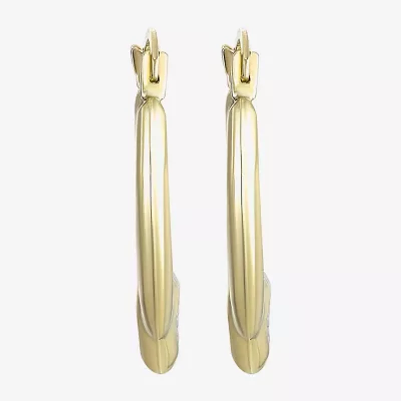 Womens 14K Two Tone Gold 17mm Round Hoop Earrings