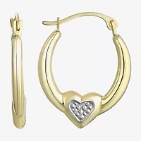 Womens 14K Two Tone Gold 17mm Round Hoop Earrings