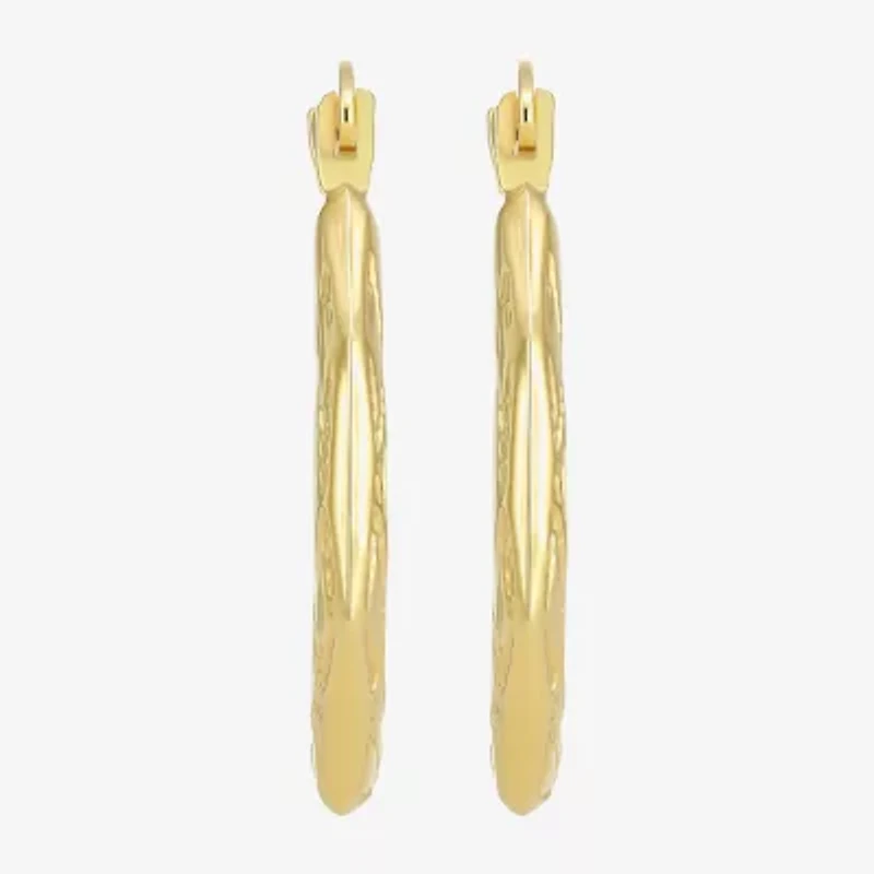 Womens 10K Gold 22.5mm Round Hoop Earrings