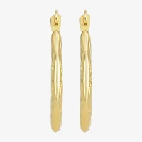 Womens 10K Gold 22.5mm Round Hoop Earrings