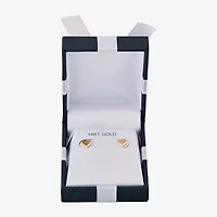 14K Gold 7mm Heart Stud Earrings