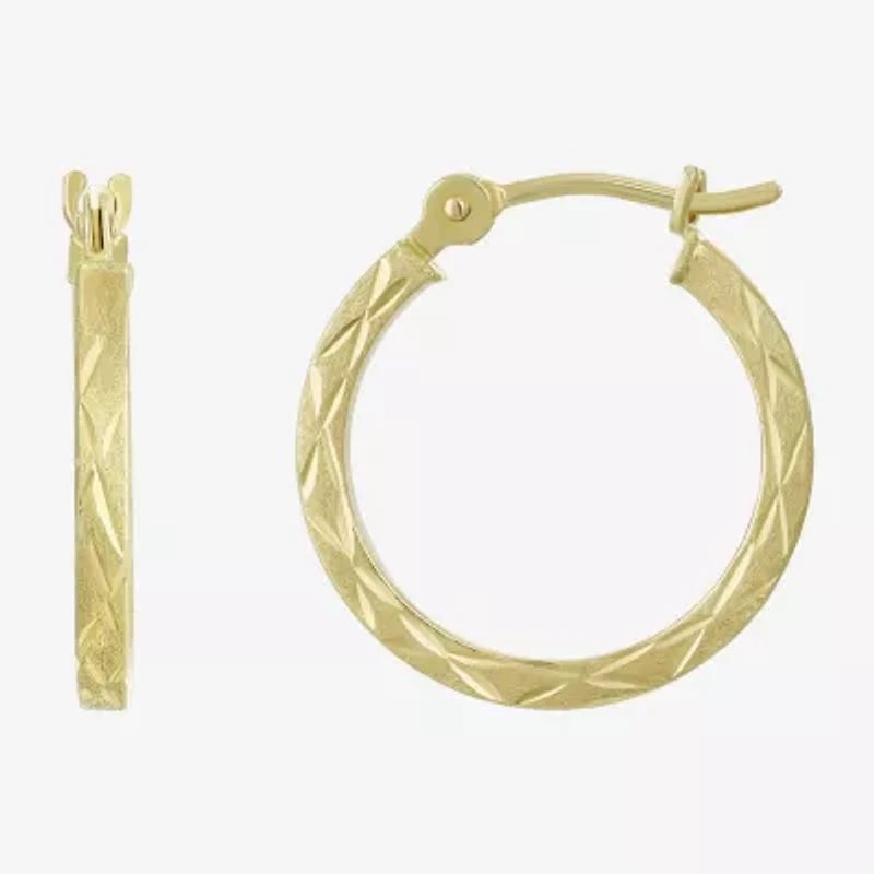 Womens 14K Gold 15mm Hoop Earrings