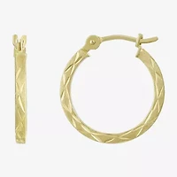 Womens 14K Gold 15mm Hoop Earrings