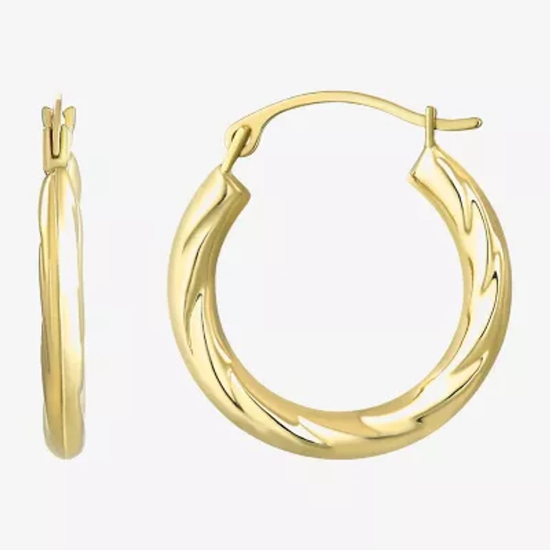 Womens 14K Gold 18mm Hoop Earrings