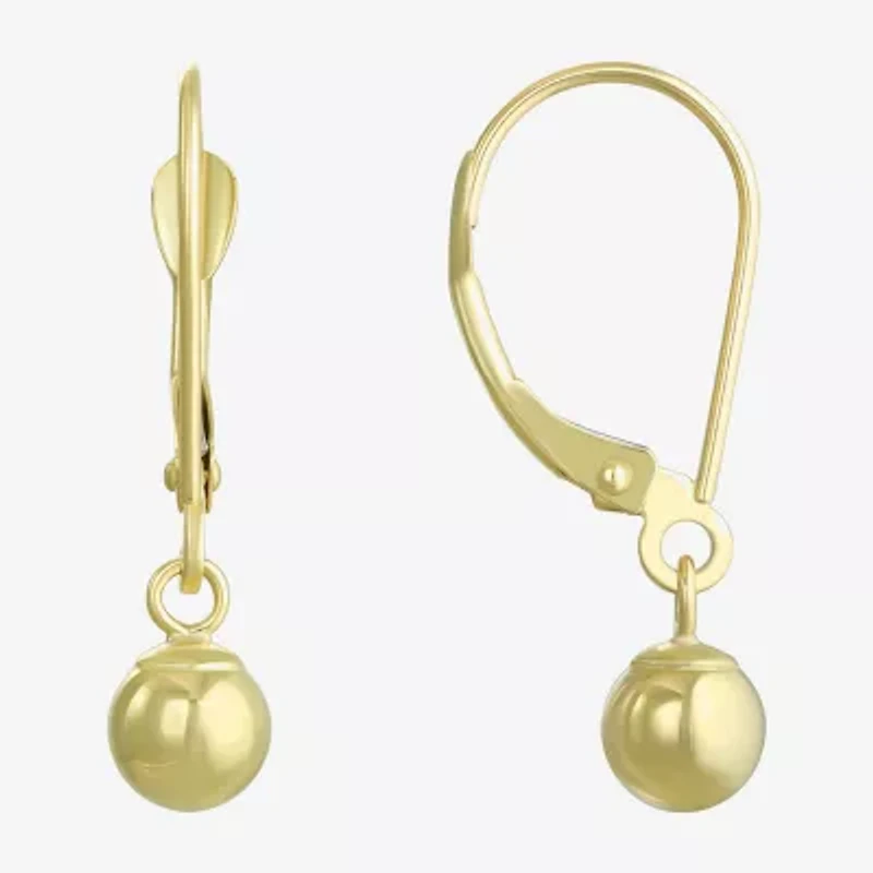 14K Gold Ball Drop Earrings