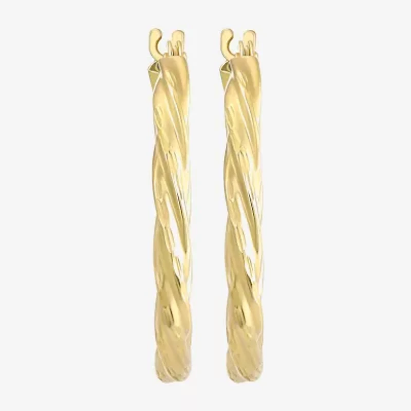 14K Gold Twisted Hoop Earrings
