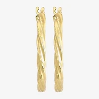 14K Gold Twisted Hoop Earrings