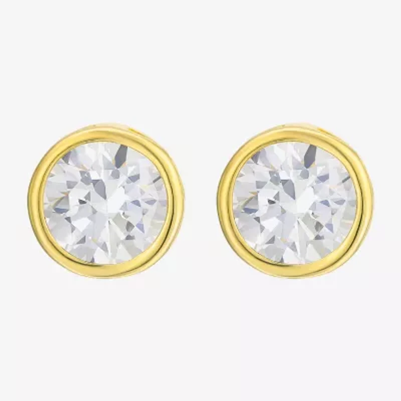 Cubic Zirconia 14K Gold 6mm Stud Earrings
